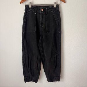 Trave Denim Boutique Washed Black Barrel Leg Jeans Sz 26 NWOT